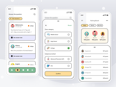 Homework App android app ask card clean course design education homework ios laerning login mobile profile question scan snap ui