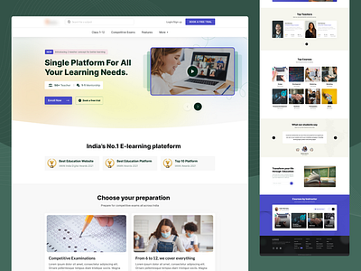 EdTech Landing Page classes community course education enroll instructors landing page teachers testimonials tutors ui design web design