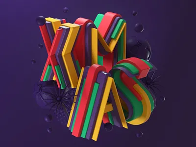 Merry Xmas 2021 3d 3dillustration artdirection balance colors design digitalart illustration illustrator type typography xmas