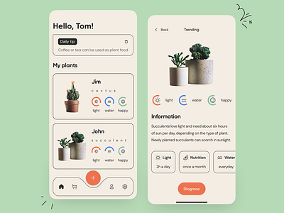 Plant Care Mobile App Design app design e commerce ecommerce ecommerce shop ecommerce store flowers gardening graphic design mobile plant plants shop store ui uidesign uiux uiuxdesign ux uxdesign