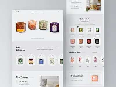 Candle Shop Landing Page design ui ux