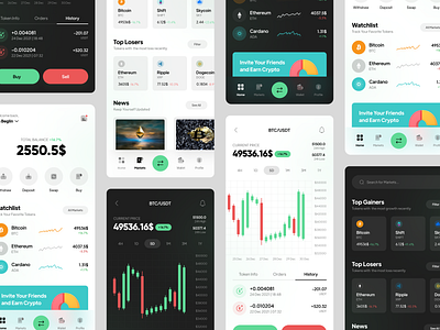 Crypto Exchange App - Part 1 acechallenge app app design bitcoin chart crypto dark dark mode dotchallenge ethereum exchange minimal night mode tradingview ui uidesign wallet