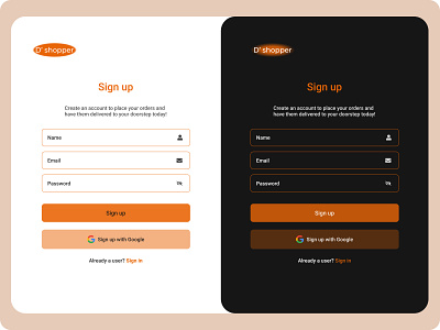 Sign Up Page ui