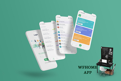 WFH Mobile APP UI/UX Design dashboard design graphic design illustration logo mobile ui design mobiles ui ui design visual design website