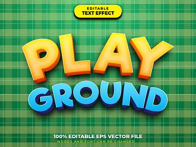 Play Ground 3D Text Effect Style design editable font editable text font effect font effect mockup graphic style green illustration logo recreation text effect vector