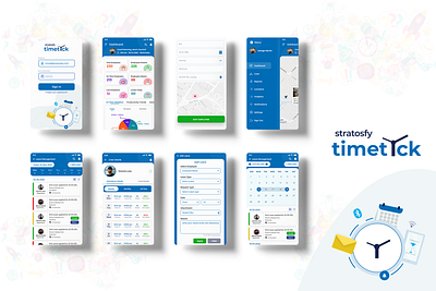 Timetick Mobile app Design dashboard design illustration logo mobile ui design mobiles ui ui design visual design website