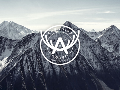 Emblem Logo Arequipa Lodge branding clean deer antlers design emblem logo icon illustration lodge logo logo creator logo designer logo maker minimal nft popular typography ui unique ux vector