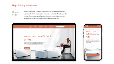 Yale School of Arts website redesign ui university website ux website redesign yale school of arts