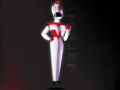 Iran Talent #The right hand of Elon Musk👩‍🚀 2d character 2d illustration 3d branding character characterdesign design elon musk flatdesign illustration illustrator mars space ui