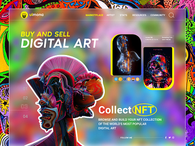 NFT Marketplace Landing Page art art nft crypto cryptocurrency design eth illustration logo marketplace nfts bitcoin token ui ui design uidesign uiux ux web web design