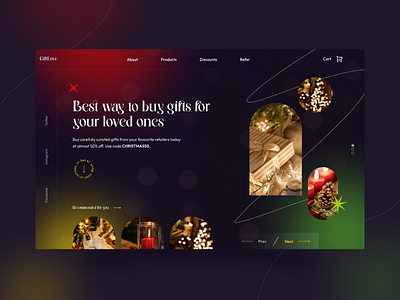 Christmas Gift Shop - Hero Header Exploration christmas gift shop hero header section landing page ui