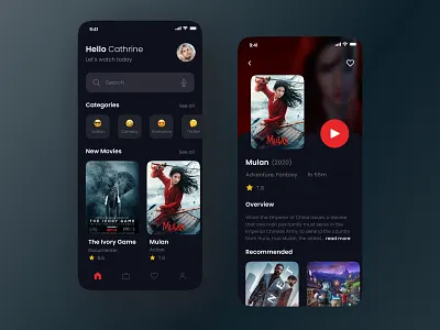 Movie Streaming App mobile app design mobile application movie netflix redesign streaming ui design uiux