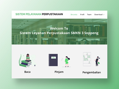 Sistem Pelayanan Perpustakaan ui ux web design