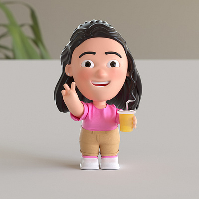 Bobble Head 3d b3d blender branding c4d character design cinema4d doodle illustration octane render orthographic rebound rebound shoots render