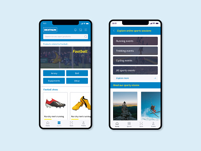 Redesigning of Decathlon app application figma sport ui ux