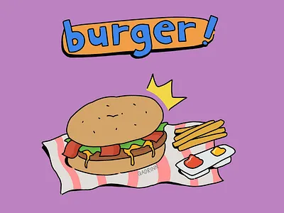 Burger Food Illustrations illustration typography
