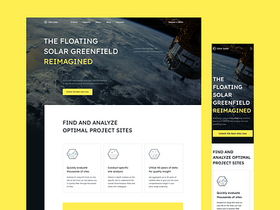 Website for solar company homepage landing mentalstack mobile version product design screens solar energy solar panels sun website