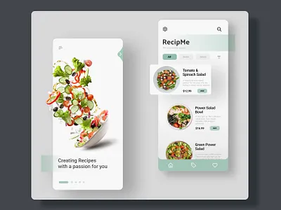 Recipe/ Food Mobile App Design app branding concept delivery design food fresh inspiration meal mobile mobile design new presentation recipe salad ui ux