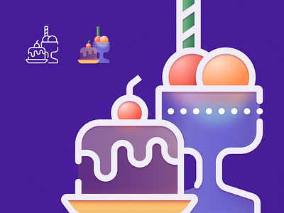 Delicious icon of dessert. cake food ice cream icon meal sweets