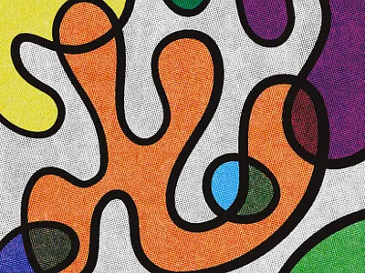 Process I - IV abstract art bejado cmyk foundation halftone illustration nft process procreate