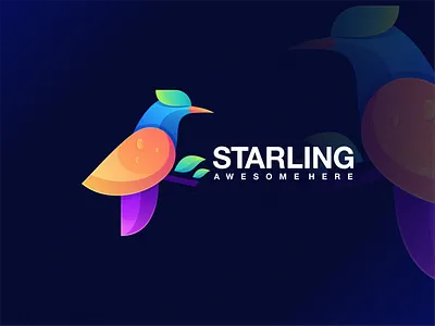 Starling animal bird branding color colorful design graphic design icon illustration lineart logo modern motion graphics starling tecnology ui vector