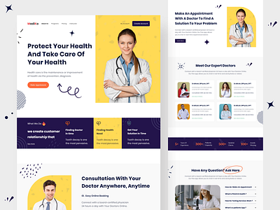 Medika Online Doctor Landing Page design boitech clinic consultancy consultation doctor app doctors dotpixelagency health healthcare hospital landing page medical medical website medicine mental health pharmacy telemedicine uix web design webapp