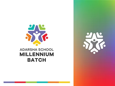 Adarsha School- Millennium Batch batch logo branding classic logo creative logo design group group logo illustration logo logo design logodesign modern logo team team logo ui