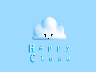 Happy Cloud 3d animation branding catchy cloud design graphic design illustration ios logo modern motion graphics ui ux vector