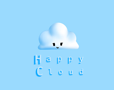 Happy Cloud 3d animation branding catchy cloud design graphic design illustration ios logo modern motion graphics ui ux vector