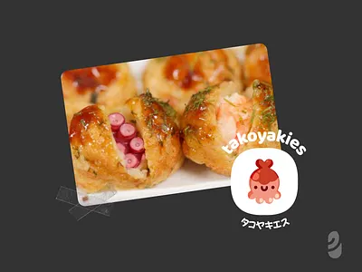 Takoyakies Logo Design Concept baby octopus branding concept cute food graphic design japan kawaii logo logo design logotype mascot octopus pink progress red small business study case takoyaki vector