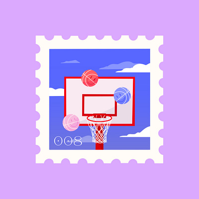 Throwing Smiles basketball design flatillustration icon illustration procreate smiley stamp vector