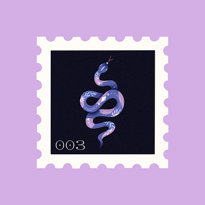 Purple Snake branding design flatillustration icon illustration logo procreate stamp ui vector