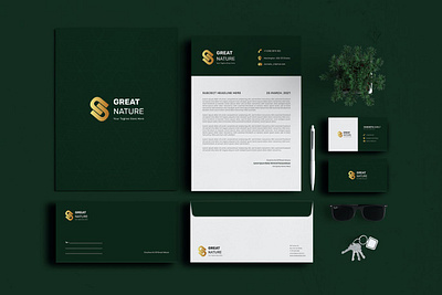 Branding Identity & Stationery Set brand brand stationery branding business business card card company corporate creative design envelope folder identity letterhead modern print print design stationery template word