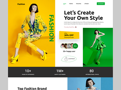 Fashion Landing Header design digital figma header landingpage ui ui design ui trend ux ux dseign web design