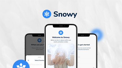 Snowy App - Register Page app branding design illustration logo minimal ui ux