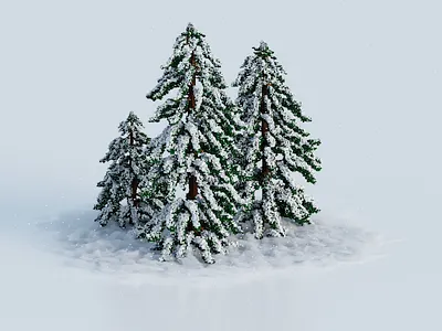 Winter Voxel Trees 3d graphic design pixel pixel art voxel voxel art