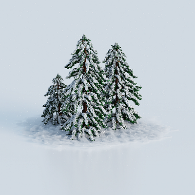 Winter Voxel Trees 3d graphic design pixel pixel art voxel voxel art