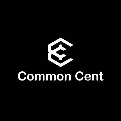 Logo Common Cent apparel black branding cent cents common graphic design hexagon logo simpel unik white