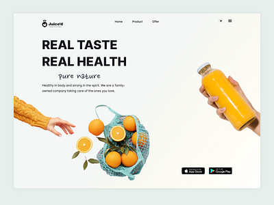 Juice Landing Page - Juice'd Brand design designweb juice landing landingpage minimal mockup orange page site ui ux web webdesign website