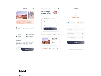 Designing a hotel booking application app booking design hotel minimal ui uiux ux