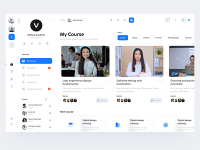 Vektora Academy - Dashboard academy branding clean dashboard eleanirng learning minimal study ui uiux