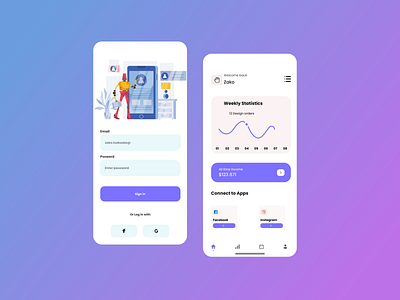 Designer Dashboard App application application ui dashboard app dashboard design design graphic design mobile ui ui app web website design