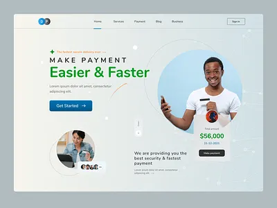 Landing page of digital banking app. app landing page branding design digital bank landingpage logo moneytransfer typography ui uiux ux web webdesign