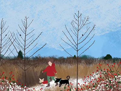 Merry Christmas ✨ christmas design drawing illustration landscape procreate westcoast winter