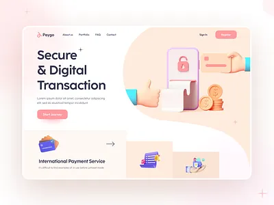 Paygo - Website Design 3d branding creative graphic header hero design illustration landing page logo minimal site technologies template ui design unlikeothers user interface ux design web design web page website