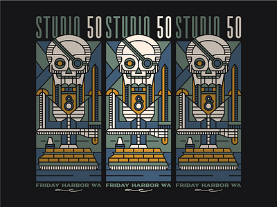 STUDIO 50 apparel band branding clothing design fery geometric illustration line lineart logo merchandise minimal monoline mural photographer skull swash t shirt tattoo