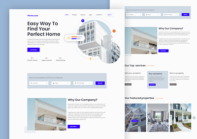 Real Estate Landing Page agency apartement architecture branding building home page house landing page landing page design minimal design properties property real estate agency real estate landing page real estate landing page design real estate website ui ux web design website design