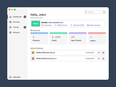 Hosting Website Dashboard app branding design flat graphic design minimal ui web