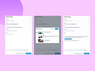 Email add-on add on addon apollo compose email create email draft draft email email email integration email modal email settings email template hubspot integration new email saas schedule schedule email template vidyard