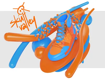 Skull Valley 3d art bone cinema 4d clean concept design graphic design hypebeast illustration minimal modern render shoe skull sneaker streetwear substance thegreatshoecase visualization